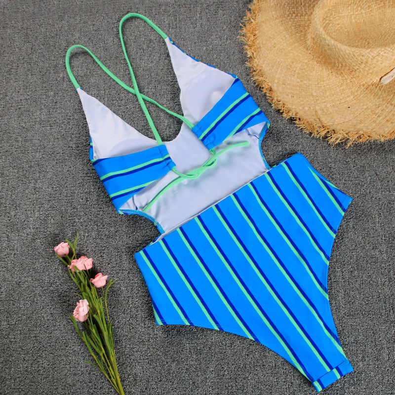 Bañador Trikini Mujer Lazo Flúor Azul - BIKINI NEON