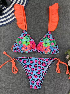 Bikini Neon Leopardo Naranja